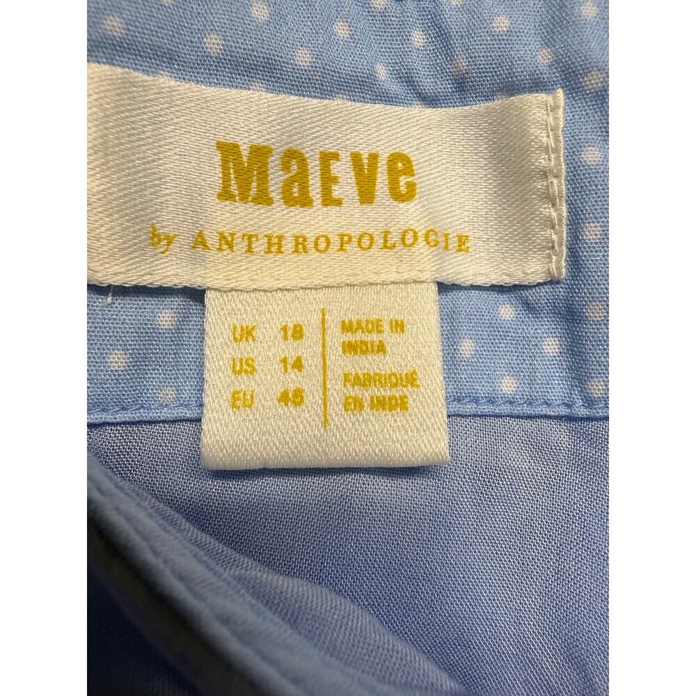 Maeve By Anthropologie Tiered Halter Midi Dress Light Blue Size 14 - Picture 7 of 11